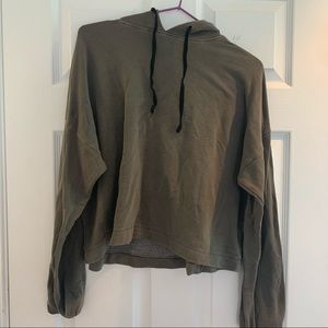 Green Cropped Hoodie